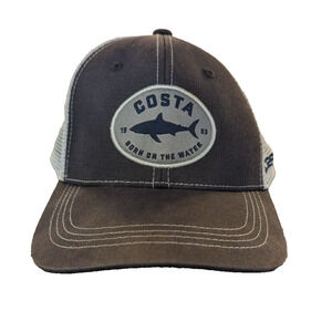 Costa Del Mar Hat Adjustable Ocearch Mesh Back Shark Logo Cap Casual Coastal